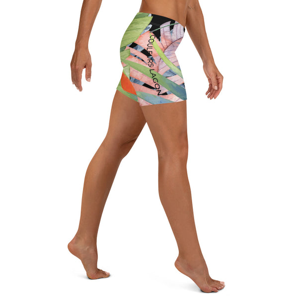 Couleurs Lagon - Short de Bain AllSportAqua NOIR FLORAL HIBISCUS