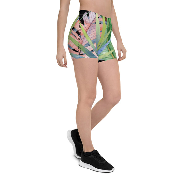 Couleurs Lagon - Short de Bain AllSportAqua NOIR FLORAL HIBISCUS
