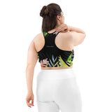 Brassière crossfit femme hibiscus coléoptères UPF50+ — dos Couleurs Lagon
