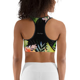 Brassière fitness danse hibiscus coléoptères — dos Couleurs Lagon Pacifique