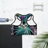 Brassière surf kite femme floral libellule noir — dos Couleurs Lagon Pacifique