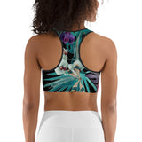 Brassière fitness danse libellule floral noir — dos Couleurs Lagon