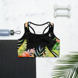 Top yoga dos nageur hibiscus coléoptères noir — avant Couleurs Lagon