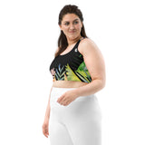 Top sport nautique femme motif hibiscus coléoptères — avant Couleurs Lagon