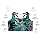 Top sport brassière motif libellule noir — avant Couleurs Lagon