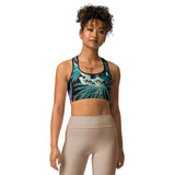 Brassière UPF50+ libellule floral noir bonnets A-C — Couleurs Lagon Nouvelle-Calédonie