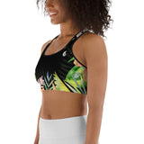 Top yoga surf femme hibiscus coléoptères — côté gauche Couleurs Lagon
