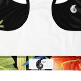 Détail tissu brassière hibiscus coléoptères — Couleurs Lagon Nouvelle-Calédonie
