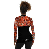 dos - Lycra Rashguard Noir Femme MITI GORGONE ROUGE Caraco - Couleurs Lagon