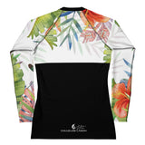 dos a plat - Lycra Rashguard Noir Femme MITI HIBISCUS Caraco - Couleurs Lagon