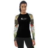 av - Lycra Rashguard Noir Femme MITI SABLE & COQUILLAGES Caraco - Couleurs Lagon