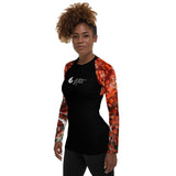 gauche - Lycra Rashguard Noir Femme MITI GORGONE ROUGE Caraco - Couleurs Lagon