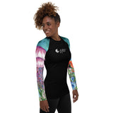 av d3 - Lycra Rashguard Noir Femme MITI MEDUSES Caraco - Couleurs Lagon
