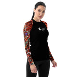 droite - Lycra Rashguard Noir Femme MITI GORGONE ROUGE Caraco - Couleurs Lagon