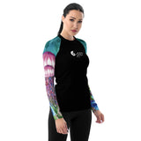 av d2 - Lycra Rashguard Noir Femme MITI MEDUSES Caraco - Couleurs Lagon