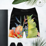 Short de bain taille haute hibiscus libellule — dos Couleurs Lagon Pacifique