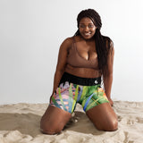 Yoga short surf femme UPF50+ hibiscus — avant Couleurs Lagon