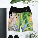 Short de bain taille haute hibiscus — avant Couleurs Lagon Nouméa