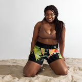 Yoga short surf femme UPF50+ coléoptères — avant Couleurs Lagon Nouméa