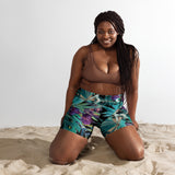 Yoga short noir libellule II poche ceinture — avant Couleurs Lagon Pacifique