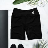 Couleurs Lagon - Yoga Surf Shorts de Bain Taille Haute NOIR - 1 poche ceinture - avant à plat