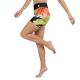 Short fitness femme taille haute coléoptères — côté gauche Couleurs Lagon