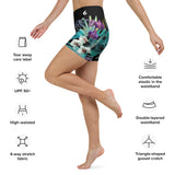 Short bain taille haute motif floral — côté gauche Couleurs Lagon