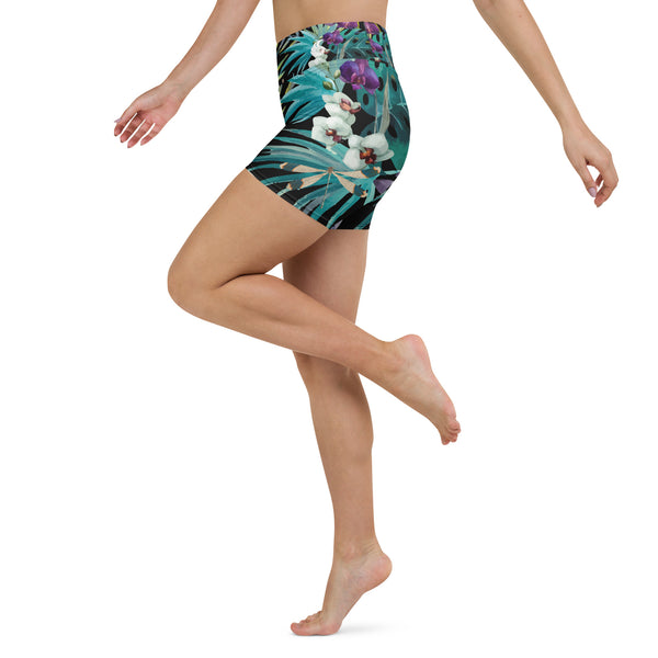 Short yoga sport nautique libellule UPF50+ — côté gauche Couleurs Lagon