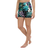 Yoga short femme libellule noir — côté gauche avant Couleurs Lagon