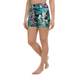 Yoga short femme libellule II noir — côté gauche avant Couleurs Lagon