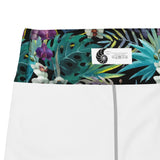 Détail coutures plates yoga short noir libellule — Couleurs Lagon Nouvelle-Calédonie
