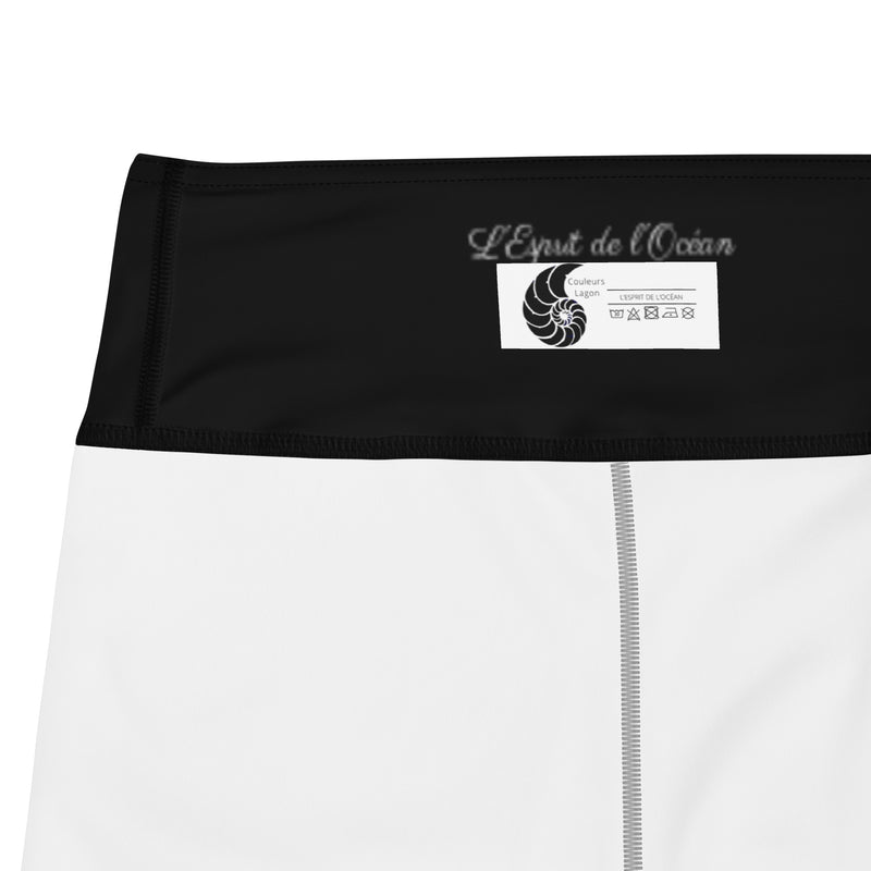 Couleurs Lagon - Yoga Surf Shorts de Bain Taille Haute NOIR - 1 poche ceinture - étiquette int 2