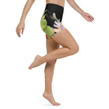 Short crossfit surf hibiscus libellule noir — côté droit Couleurs Lagon Pacifique