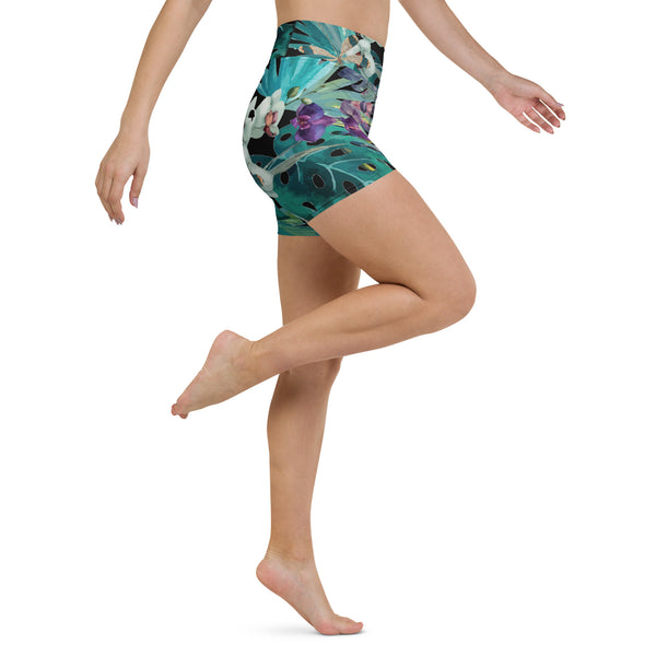 Short fitness surf libellule II noir — côté droit Couleurs Lagon