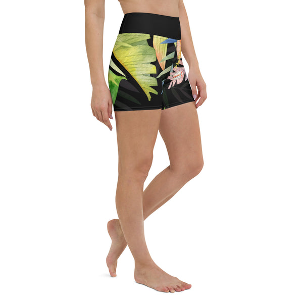 Short yoga coléoptères noir — côté droit avant Couleurs Lagon