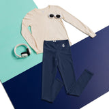 a plat - Legging Pour Ado Manta Youth 8-20 Bleu Marine - Couleurs Lagon