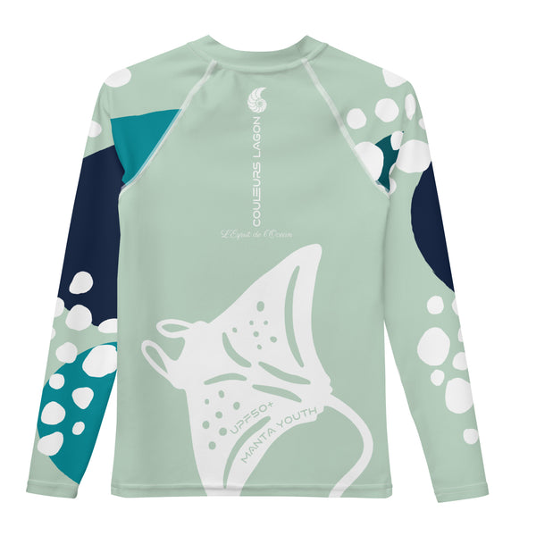 dos a plat - Lycra Manche Longue UPF50 Ado 8-20 Vert Lagon - Couleurs Lagon