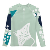 dos a plat - Lycra Manche Longue UPF50 Ado 8-20 Vert Lagon - Couleurs Lagon