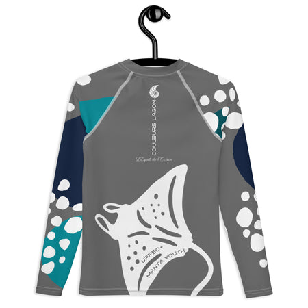 dos à plat - Lycra Manche Longue UPF50 Ado 8-20 Gris - Couleurs Lagon