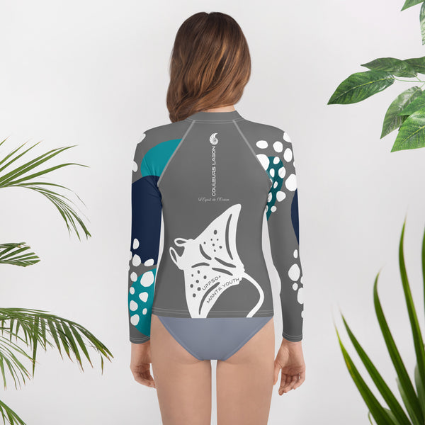 dos bikini - Lycra Manche Longue UPF50 Ado 8-20 Gris - Couleurs Lagon