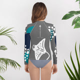 dos bikini - Lycra Manche Longue UPF50 Ado 8-20 Gris - Couleurs Lagon