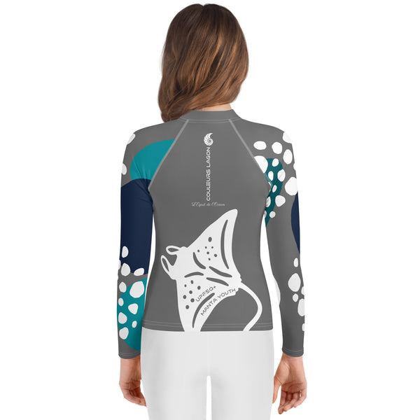 dos leggings fb - Lycra Manche Longue UPF50 Ado 8-20 Gris - Couleurs Lagon