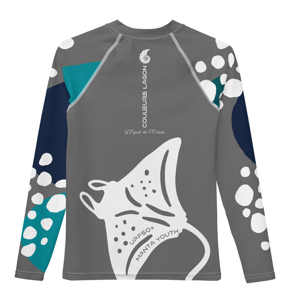 dos à plat bis - Lycra Manche Longue UPF50 Ado 8-20 Gris - Couleurs Lagon