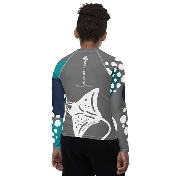 dos b - Lycra Manche Longue UPF50 Ado 8-20 Gris - Couleurs Lagon