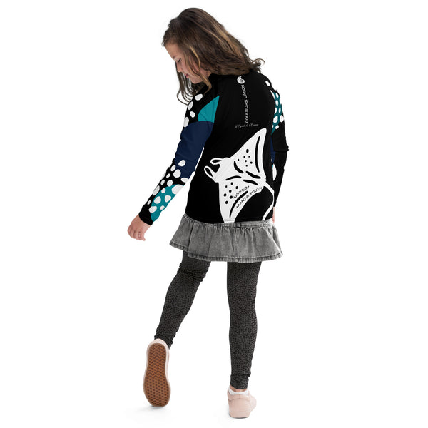 dos ecole - Lycra Manche Longue UPF50 Ado 8-20 Noir - Couleurs Lagon