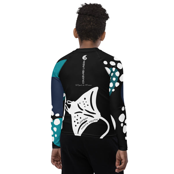 dos fb - Lycra Manche Longue UPF50 Ado 8-20 Noir - Couleurs Lagon