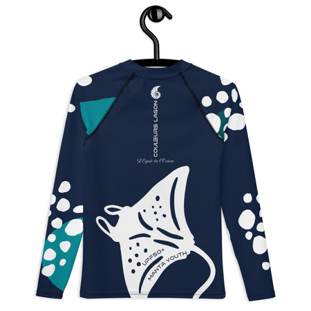 dos cintre - Lycra Manche Longue UPF50 Ado 8-20 Bleu Marine - Couleurs Lagon 