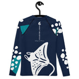 dos cintre - Lycra Manche Longue UPF50 Ado 8-20 Bleu Marine - Couleurs Lagon