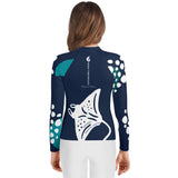 dos legging fb - Lycra Manche Longue UPF50 Ado 8-20 Bleu Marine - Couleurs Lagon