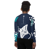 dos b fb - Lycra Manche Longue UPF50 Ado 8-20 Bleu Marine - Couleurs Lagon